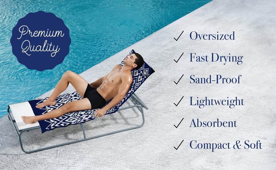 Ocean Blue beach towel detail