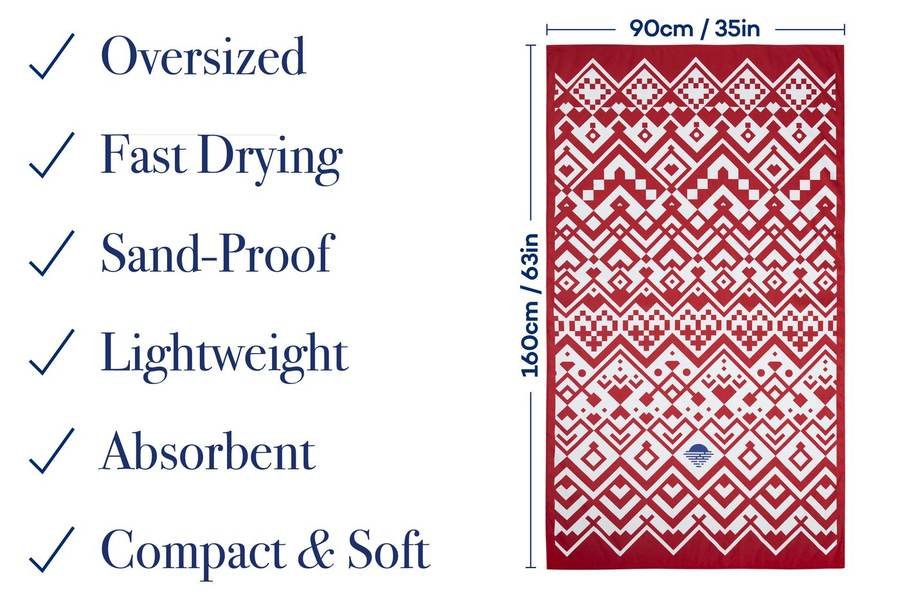 Sunset Red beach towel features